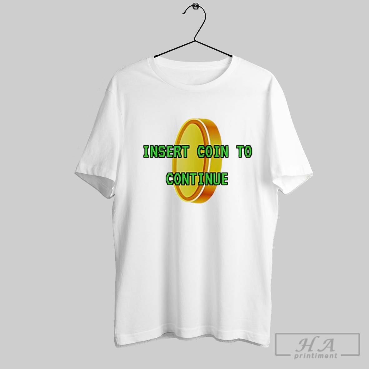 Insert Coin To Continue Gold Pixel Shirt