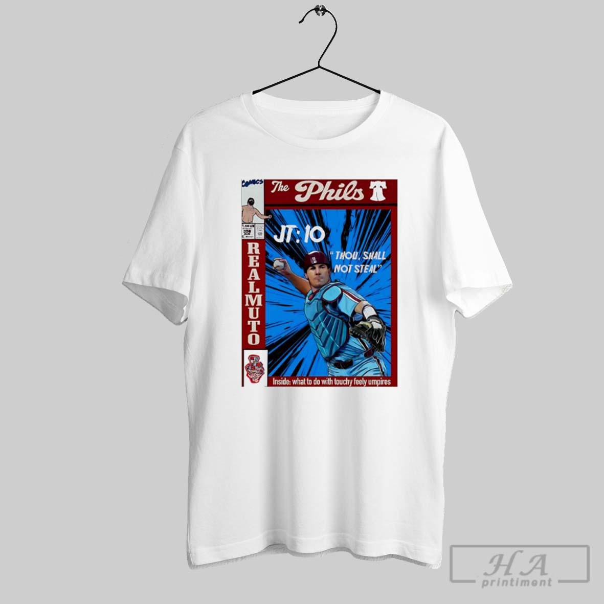 J T Realmuto Philadelphia Phillies Baseball 10 Thou Shall Not Steal Graphic Shirt