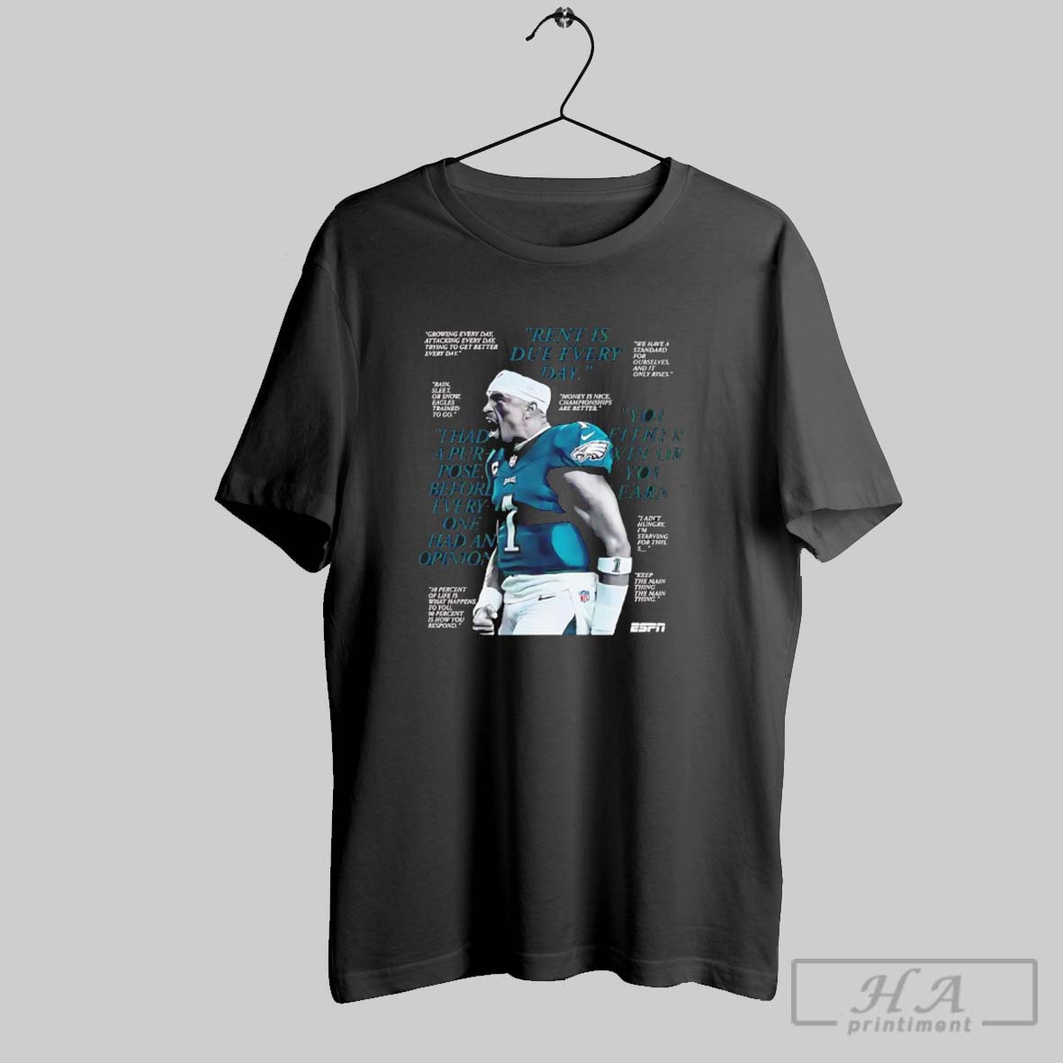 Jalen Hurts Philadelphia Eagles Rent Is Due Every Day Shirt