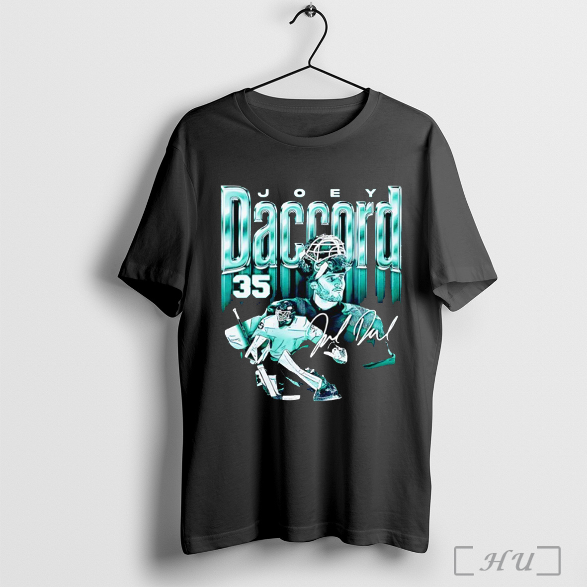 Joey Daccord 35 Seattle Kraken Bitmap Signature T Shirt Sweatshirt
