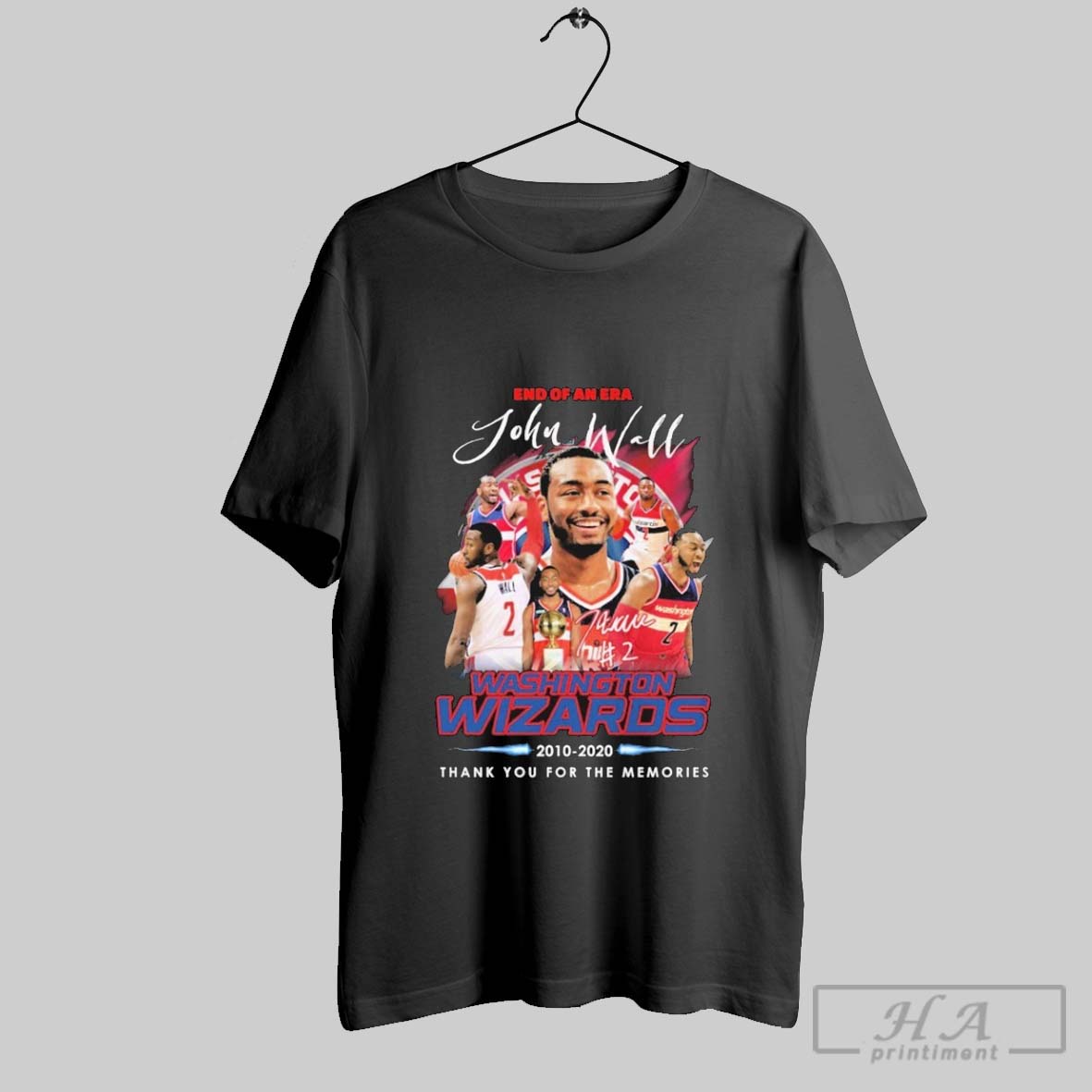 John Wall End Of An Era Washington Wizards Thank You For The Memories 2010 2020 T Shirts