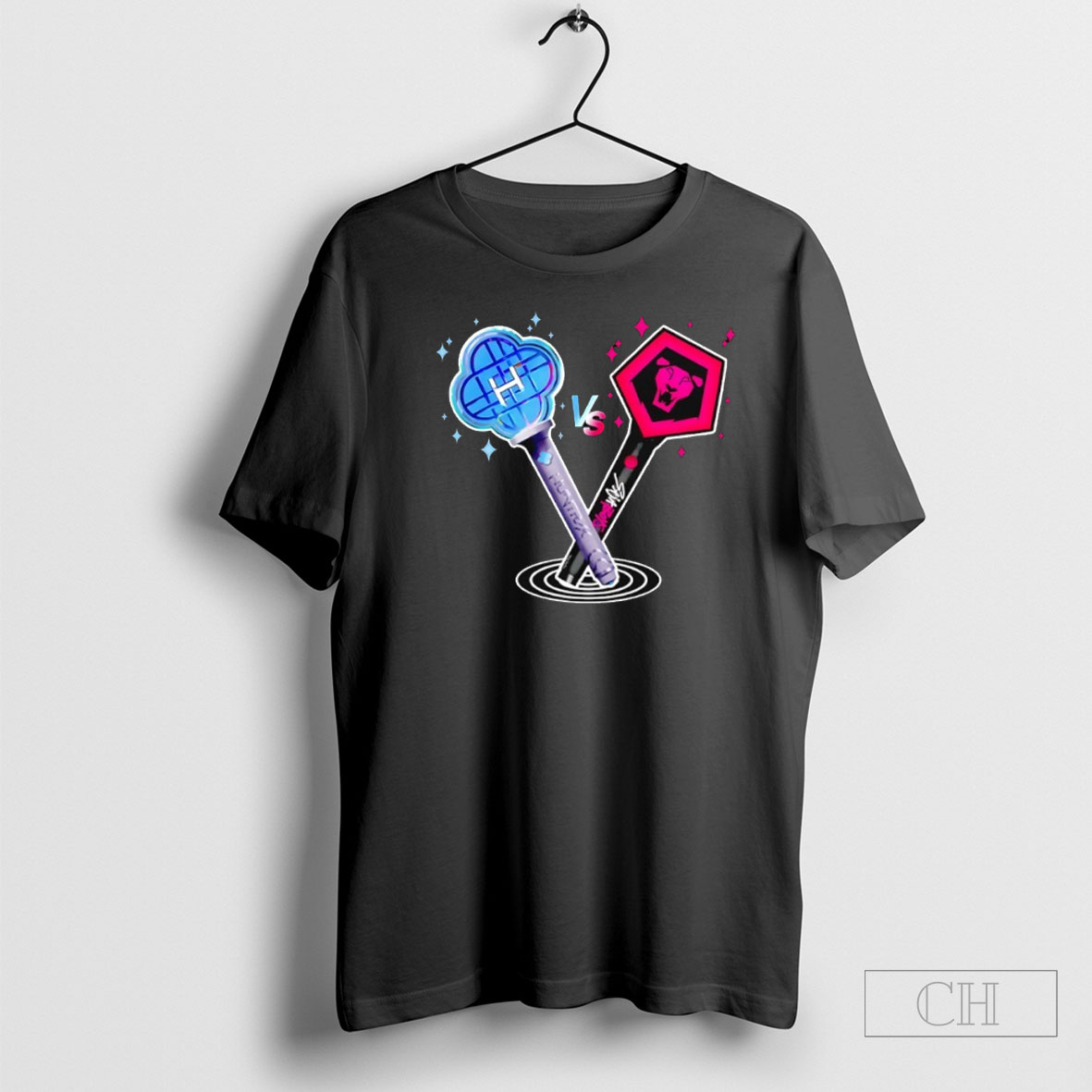 Kpop Demon Hunters Huntr X And Saja Boys Light Sticks Glow In The Dark Shirt