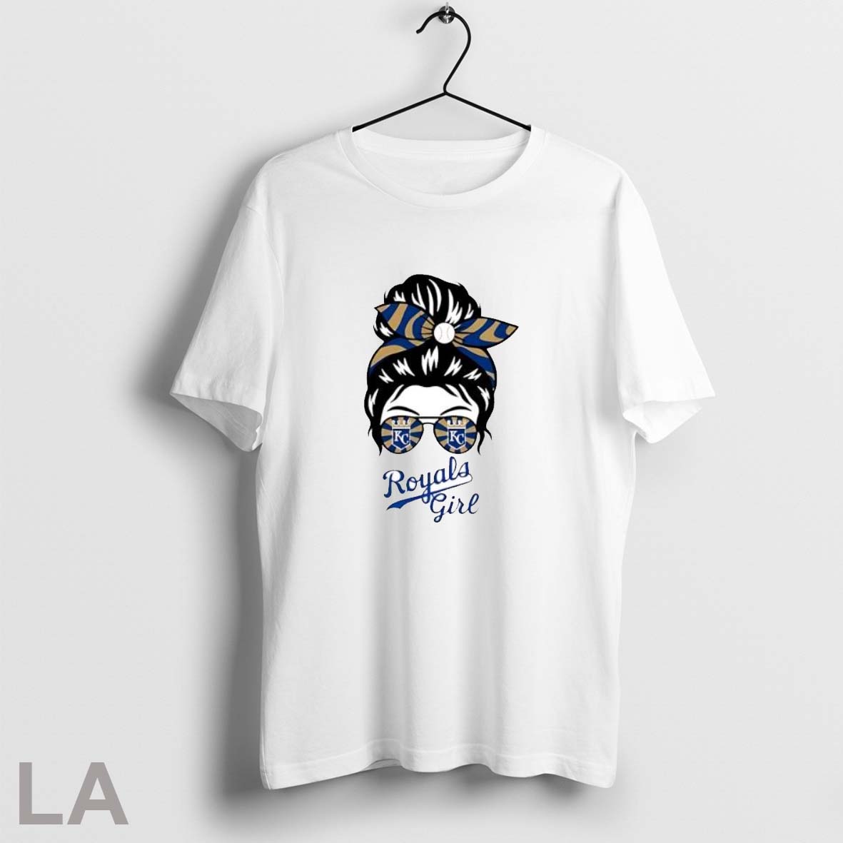 Kansas City Royals Girl Messy Bun Glasses Shirt Hoodie Sweater Longsleeve And V Neck T Shirt