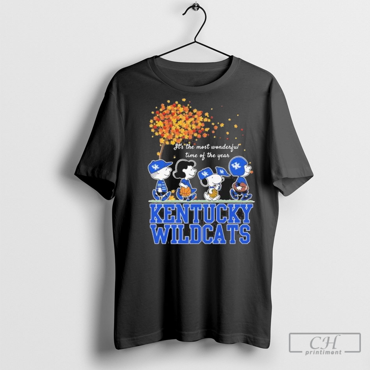 Kentucky Wildcats And Peanuts Characters Its The Most Wonderful Time Of The Year Shirt