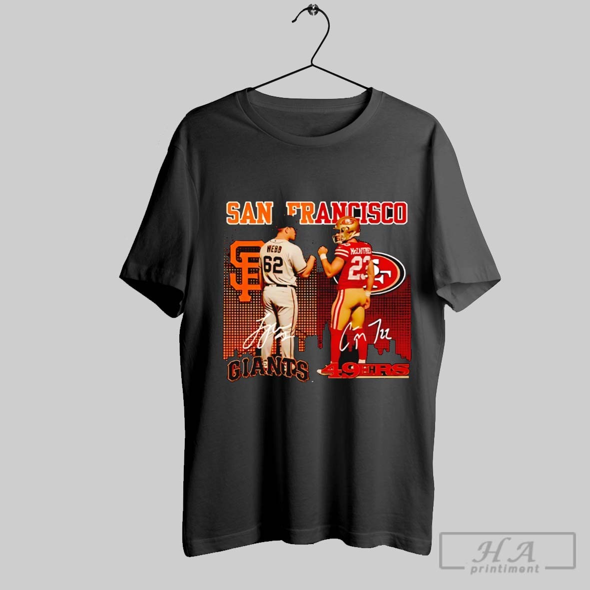 Logan Webb San Francisco Giants And Christian Mccaffrey San Francisco 49ers Star Power Shirt