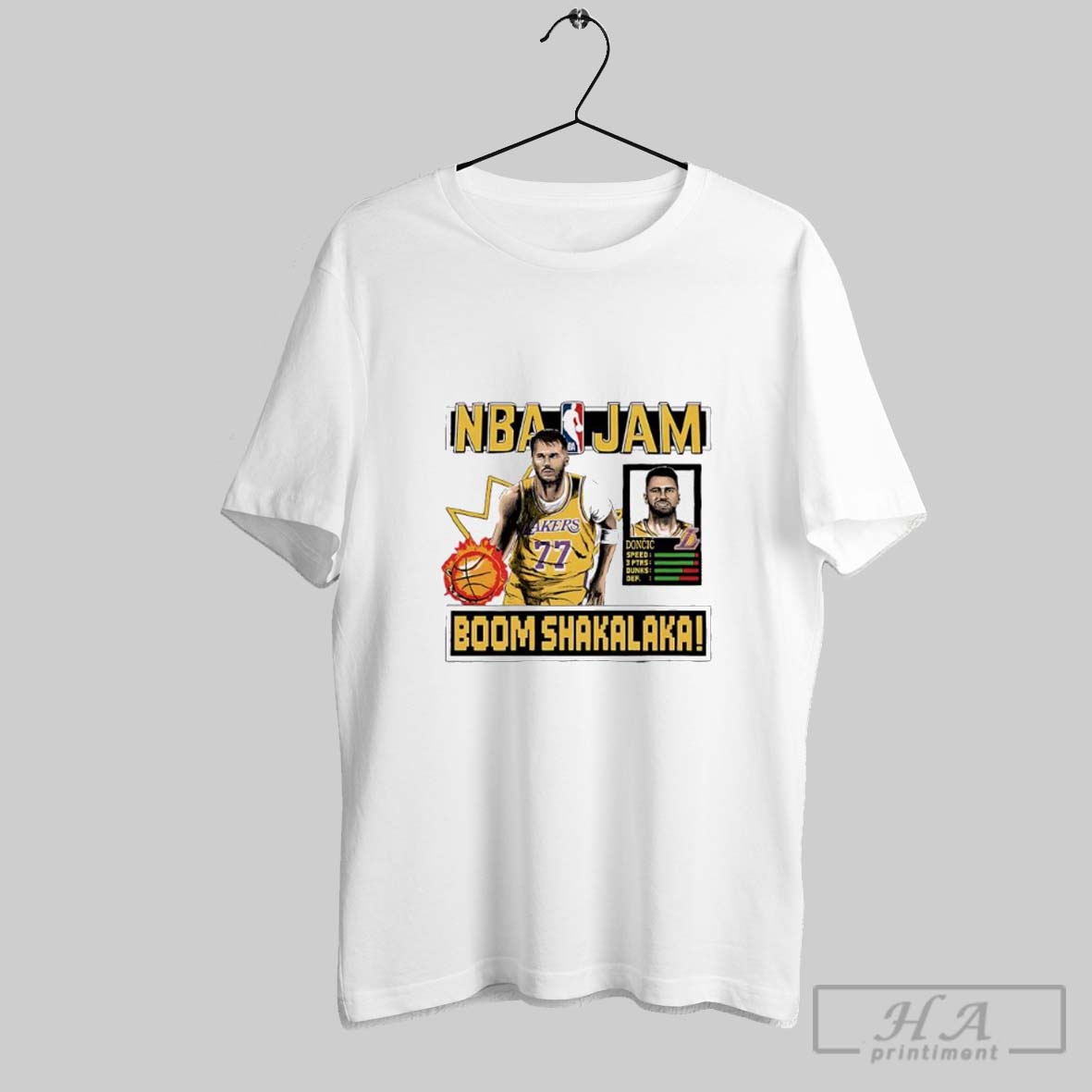 Luka Doncic Lakers Nba Jam Boom Shakalaka Shirt