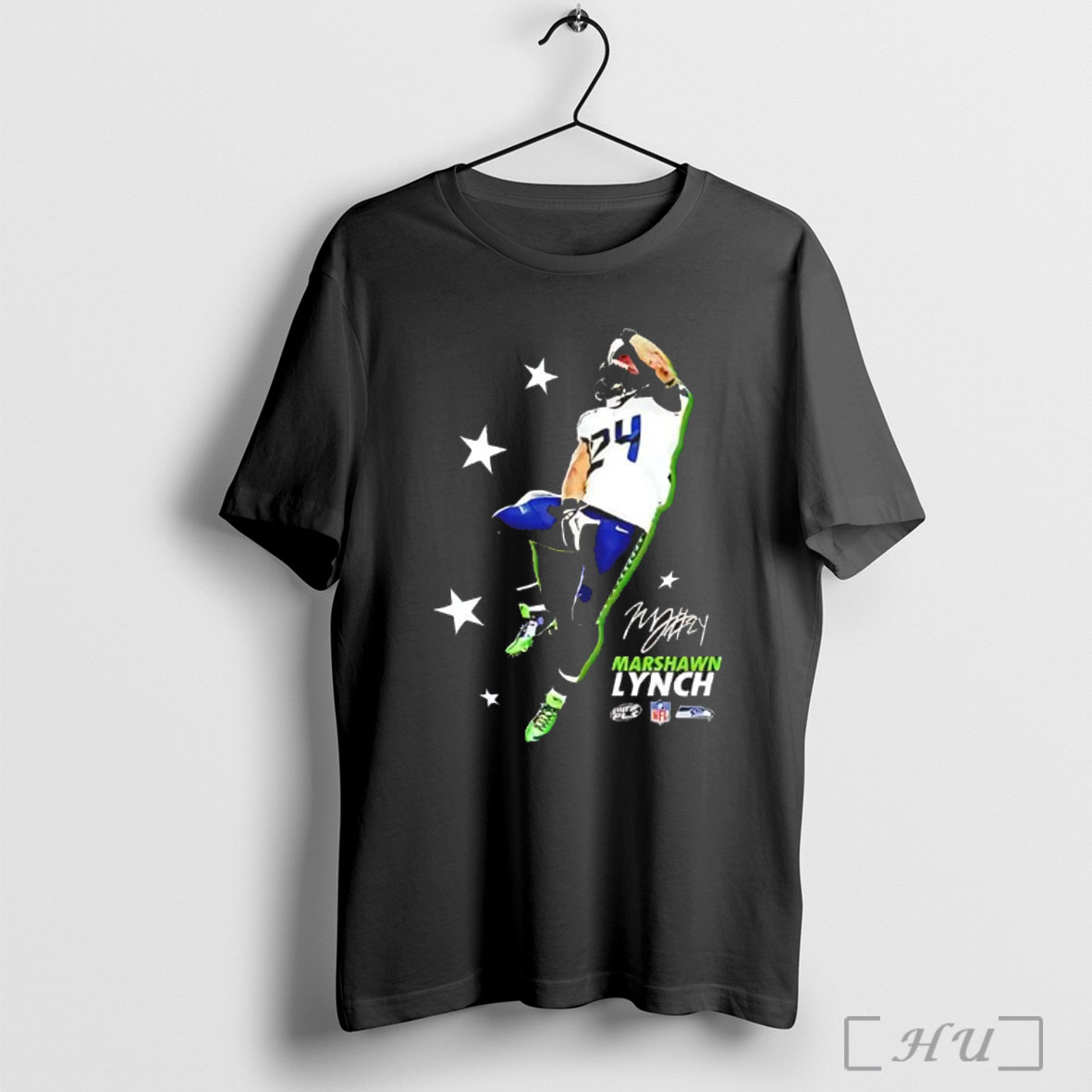 Marshawn Lynch Seattle Seahawks Nfl Star Signature T Shirt Sweatshirt