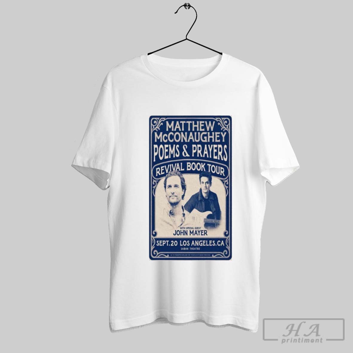 Matthew Mcconaughey Poems Prayers Revival Book Tour Los Angeles Ca Sept 20 2025 T Shirts