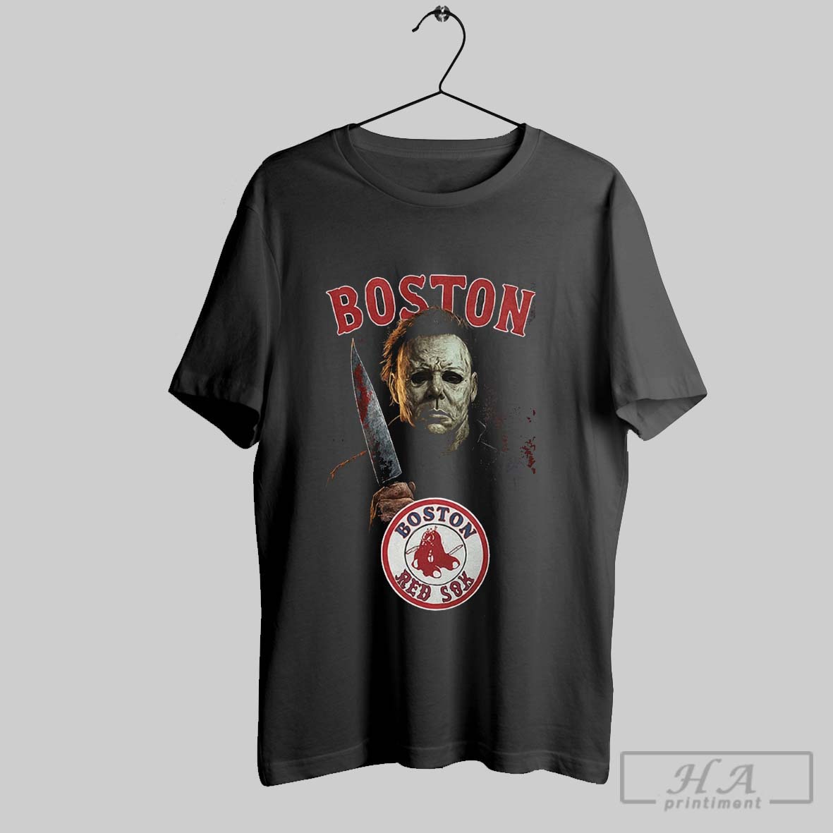Michael Myers Boston Red Sox Halloween 2025 Shirt Horror Halloween Baseball Fan Tee