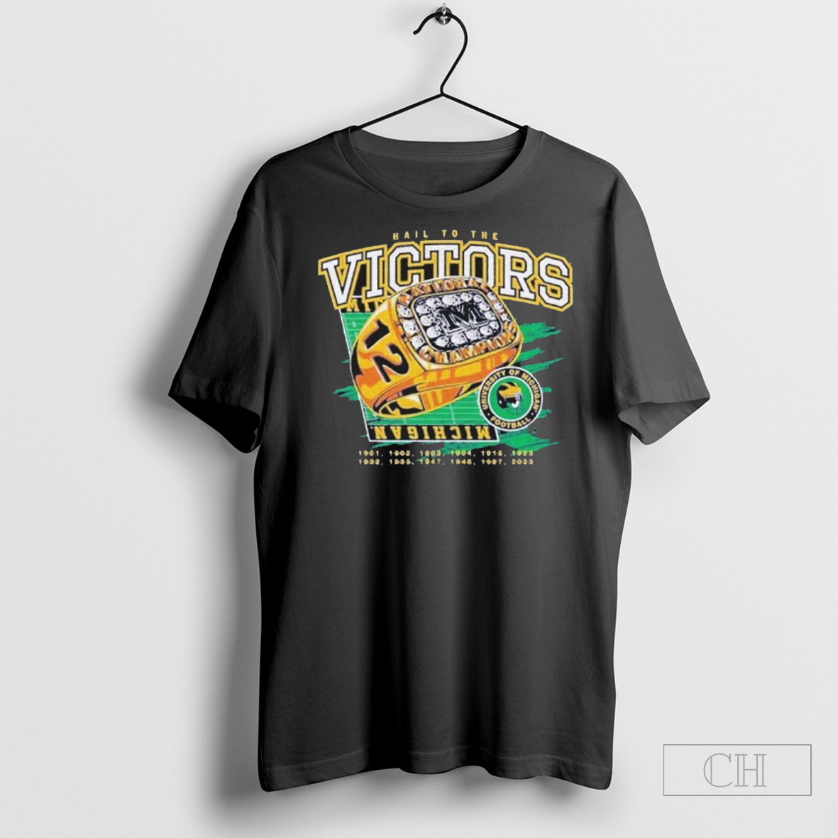 Michigan Wolverines Hail To The Victors 12 Time National Champions Ring Shirt