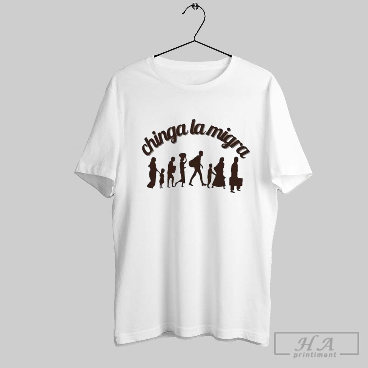 Migrant Silhouette Protest Chinga La Migra T Shirts