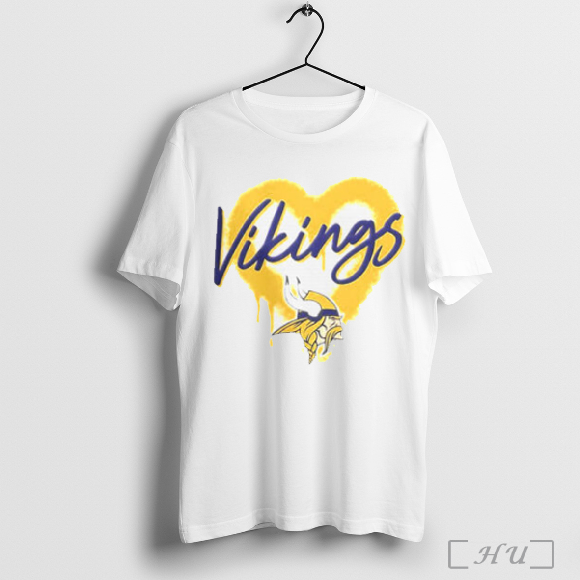 Minnesota Vikings Football Spray Heart T Shirt Sweatshirt