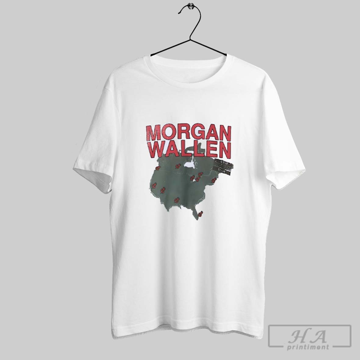 Morgan Wallen Im The Problem Tour Map Tour Shirt