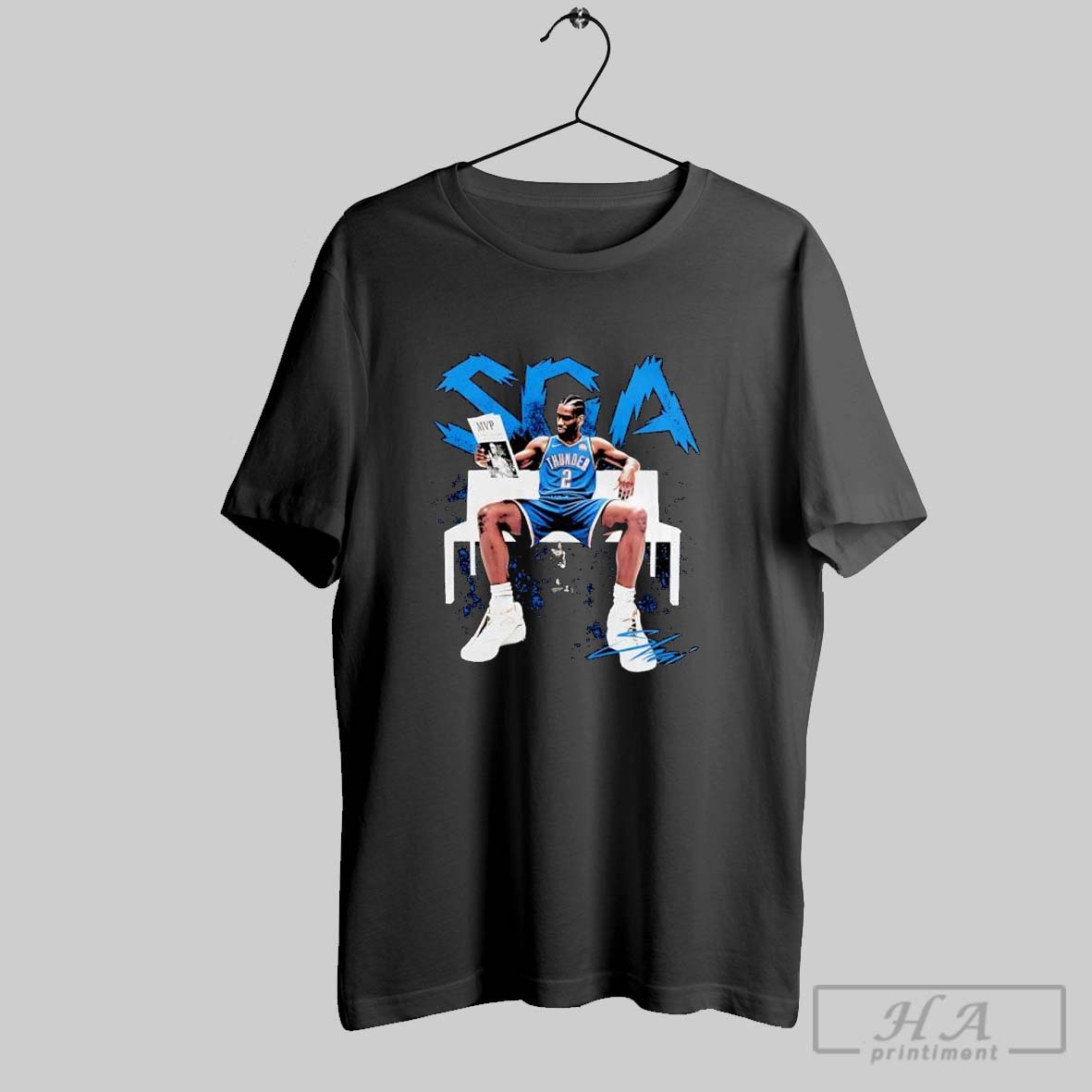 Nba Shai Gilgeous Alexander Okc Sit And Read The Newspaper Mvp Shirt Hoodie Sweater Longsleeve And V Neck T Shirt