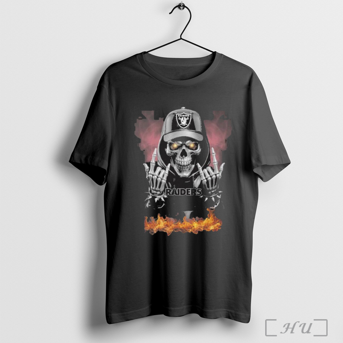 Oakland Raiders Skull Hand Fire T Shirt Sweatshirt