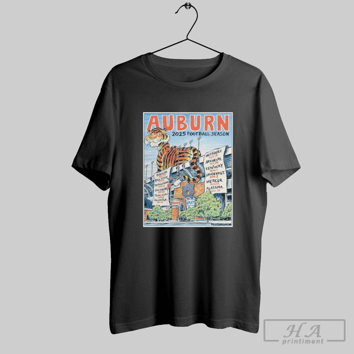 Official Auburn Tigers 2025 Season List T Shirt