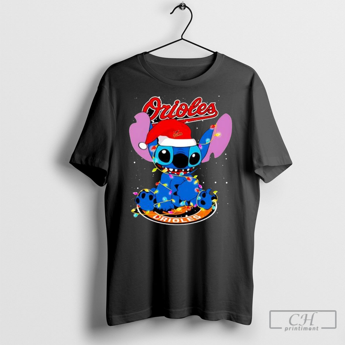 Official Baltimore Orioles Noel Stitch Baseball Christmas T Shirt