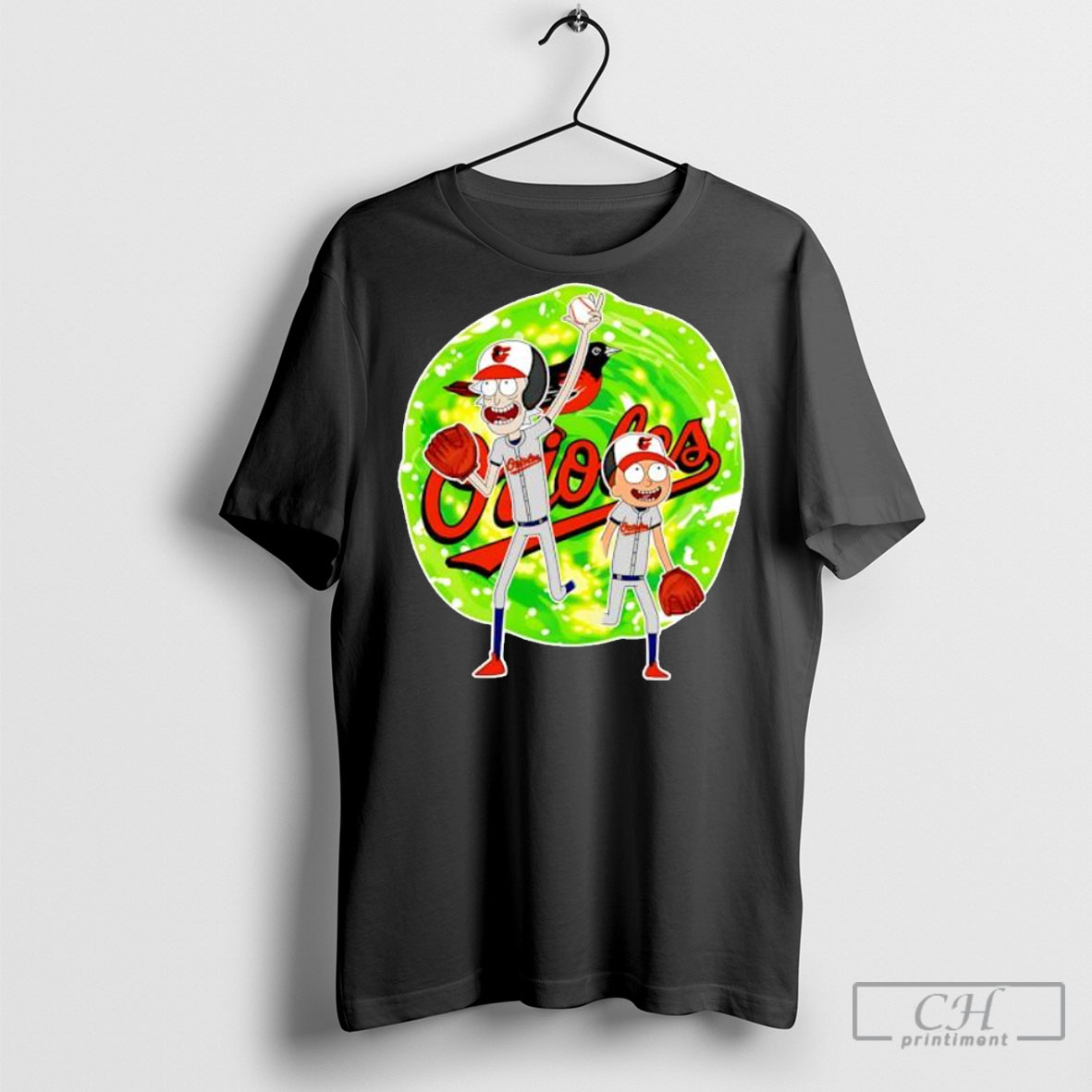 Official Baltimore Orioles Rick And Morty Baseball T Shirt
