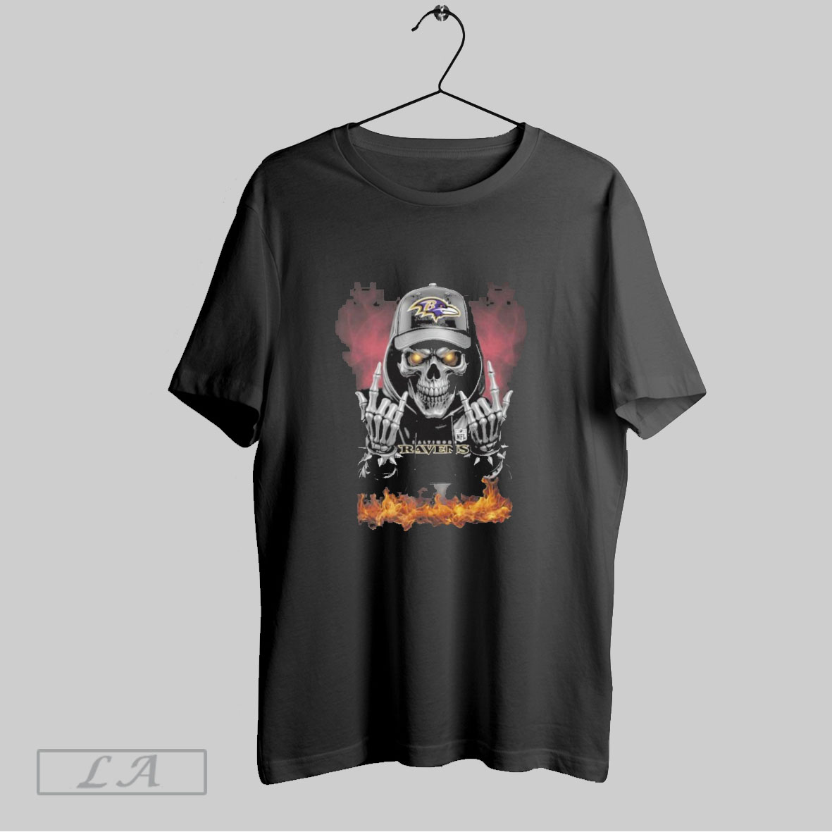 Official Baltimore Ravens Skull Hand Fire Shirt Sweatshirt