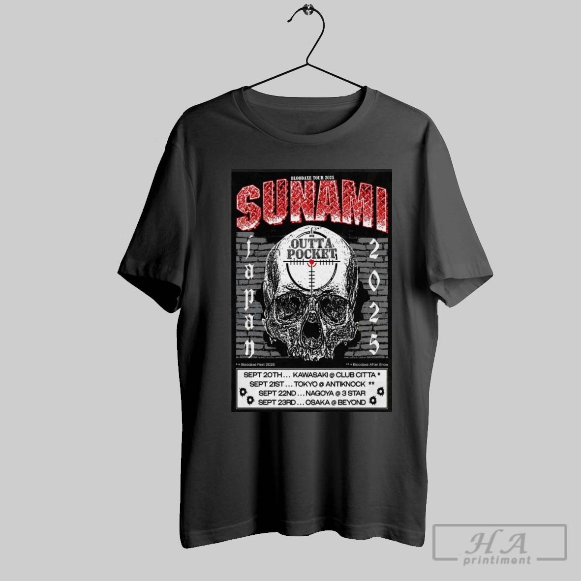 Official Bloodaxe Tour 2025 Sunami Poster Shirt
