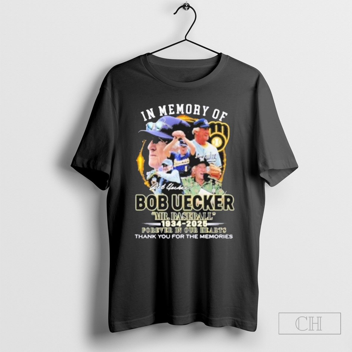 Official Bob Uecker Memorial Shirt 2025 Mr Baseball Tribute Milwaukee Brewers Hoodie Sweater Long Sleeve And Tank Top