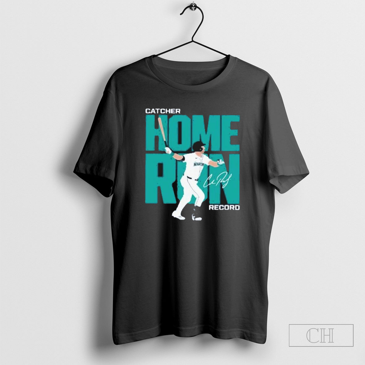 Official Cal Raleigh Catcher Home Run Record T Sweater Tee Shirt