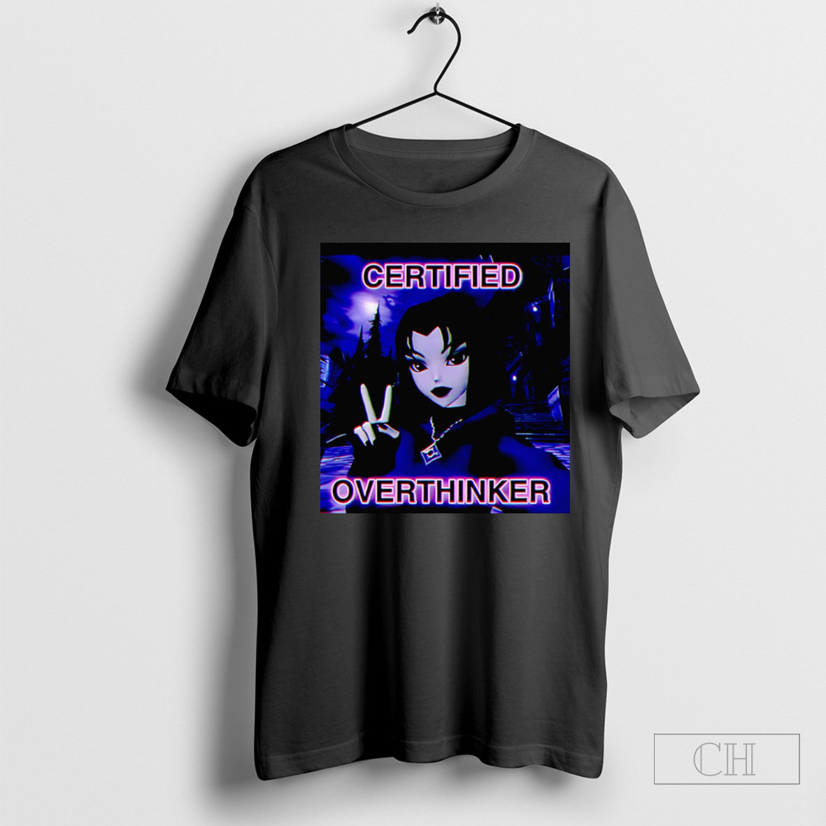 Official Certified Overthinker Low Poly Goth Girl Tee Sweatshirt Tee Shirt