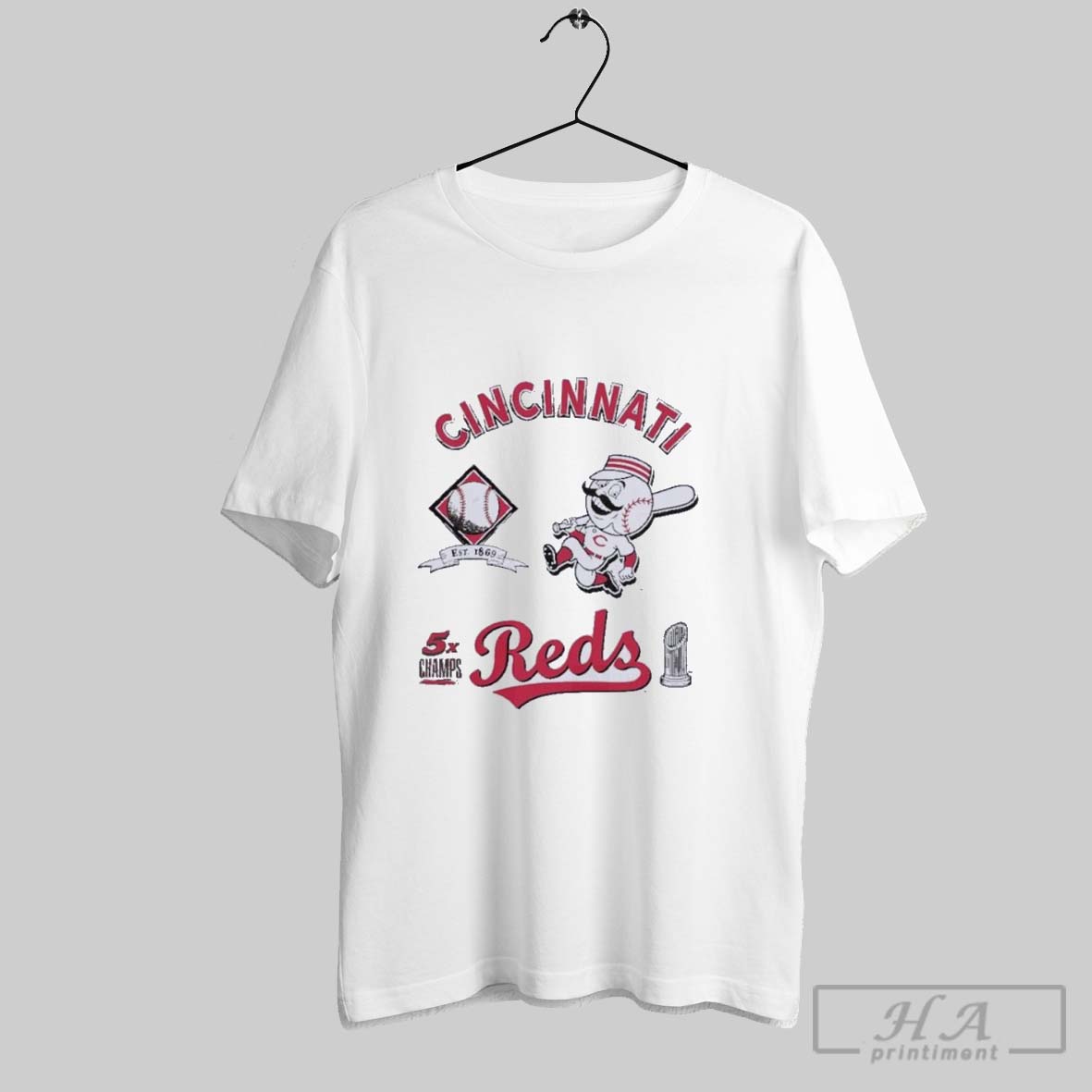 Official Cincinnati Reds Defined 5x Champions T Shirt