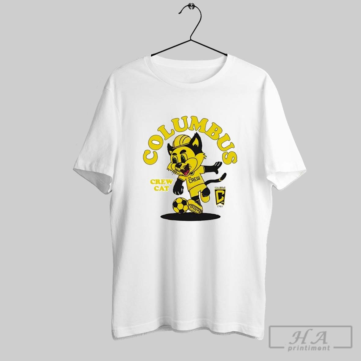 Official Columbus Crew Cat Mascot Tee Shirt