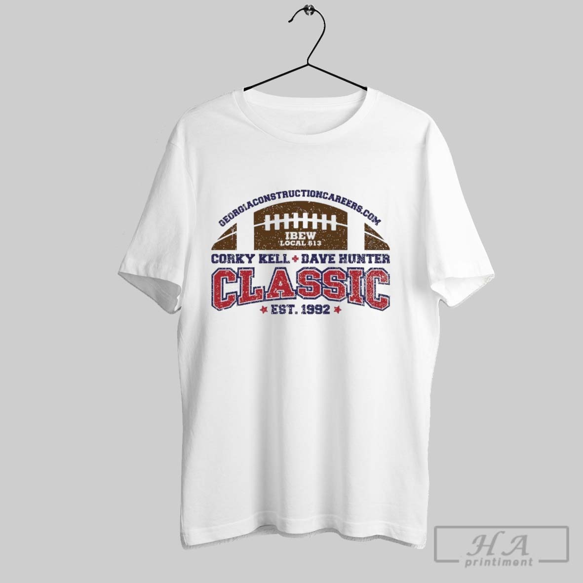Official Corky Kell Dave Hunter Classic Est 1992 Ibew Local 613 In Georgia Vintage Retro T Shirt