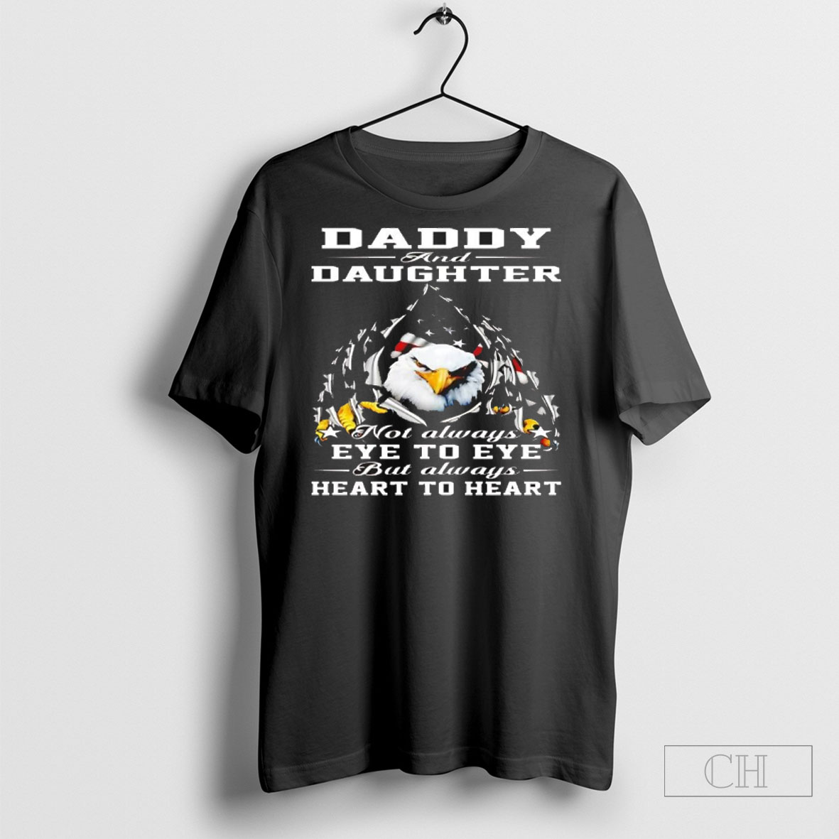 Official Daddy And Daughter Not Always Eye To Eye But Always Heart To Heart Sweater Tee Shirt
