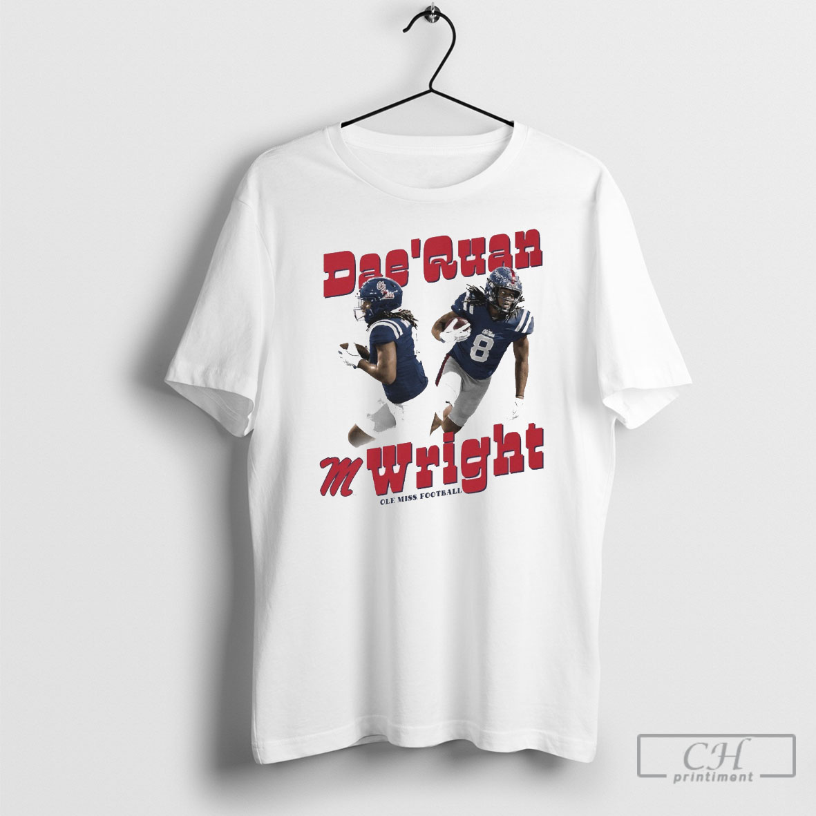 Official Daequan Wright Ole Miss Rebels 2025 Ncaa Football Illustrated Name Graphic Sweater Shirt