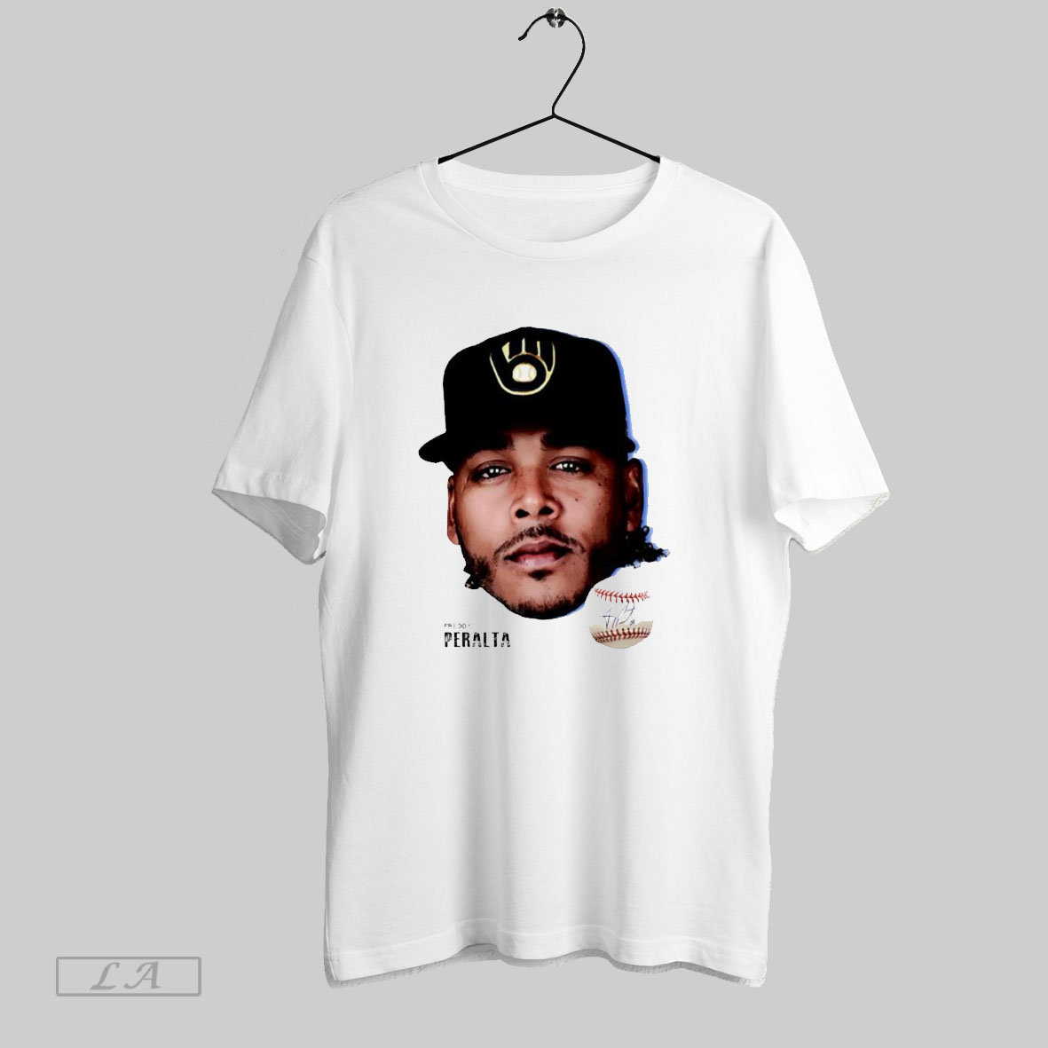 Official Freddy Peralta Milwaukee Brewers Baseball 2025 Ball Siganture Shirt