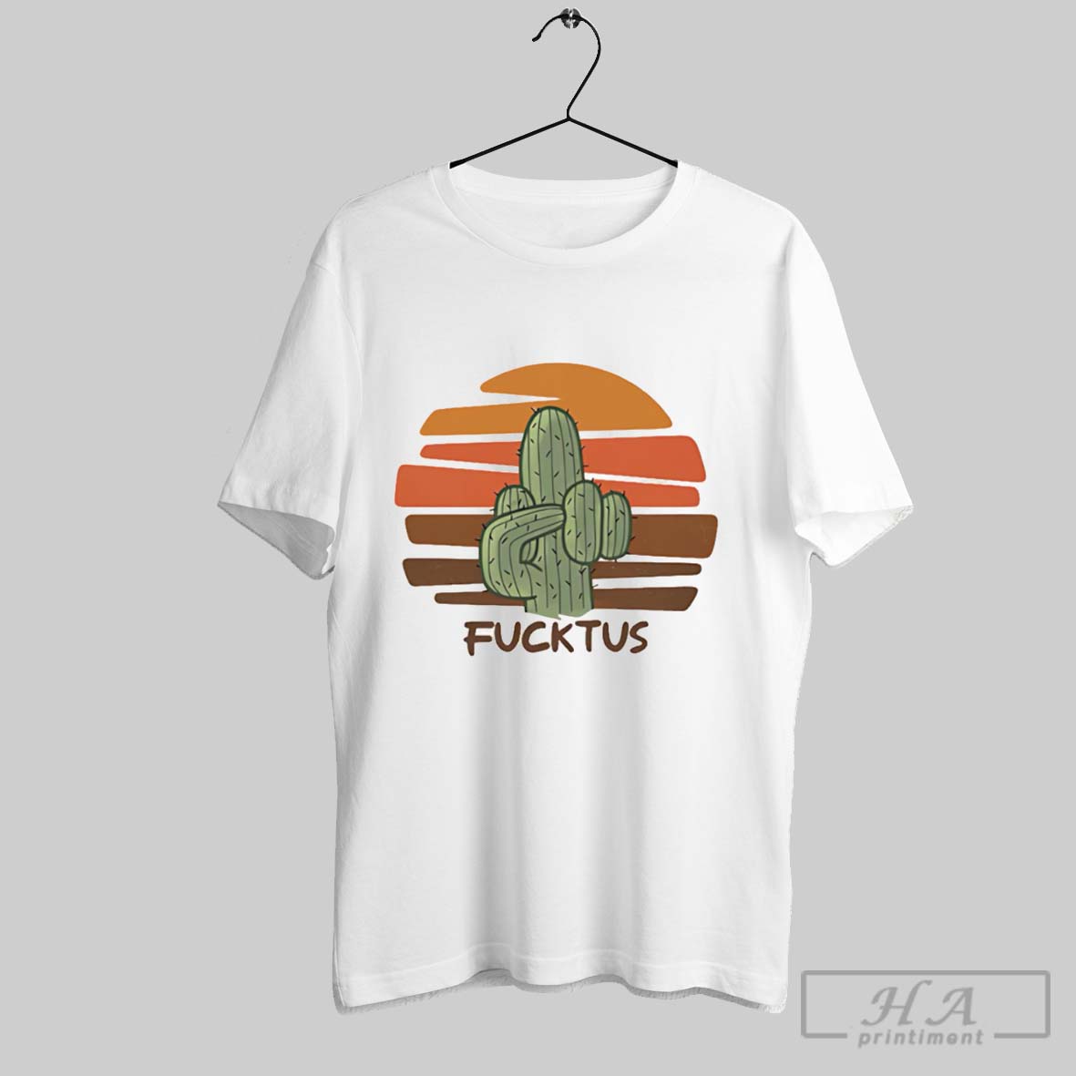 Official Fucktus Cactus Retro Tee Shirt