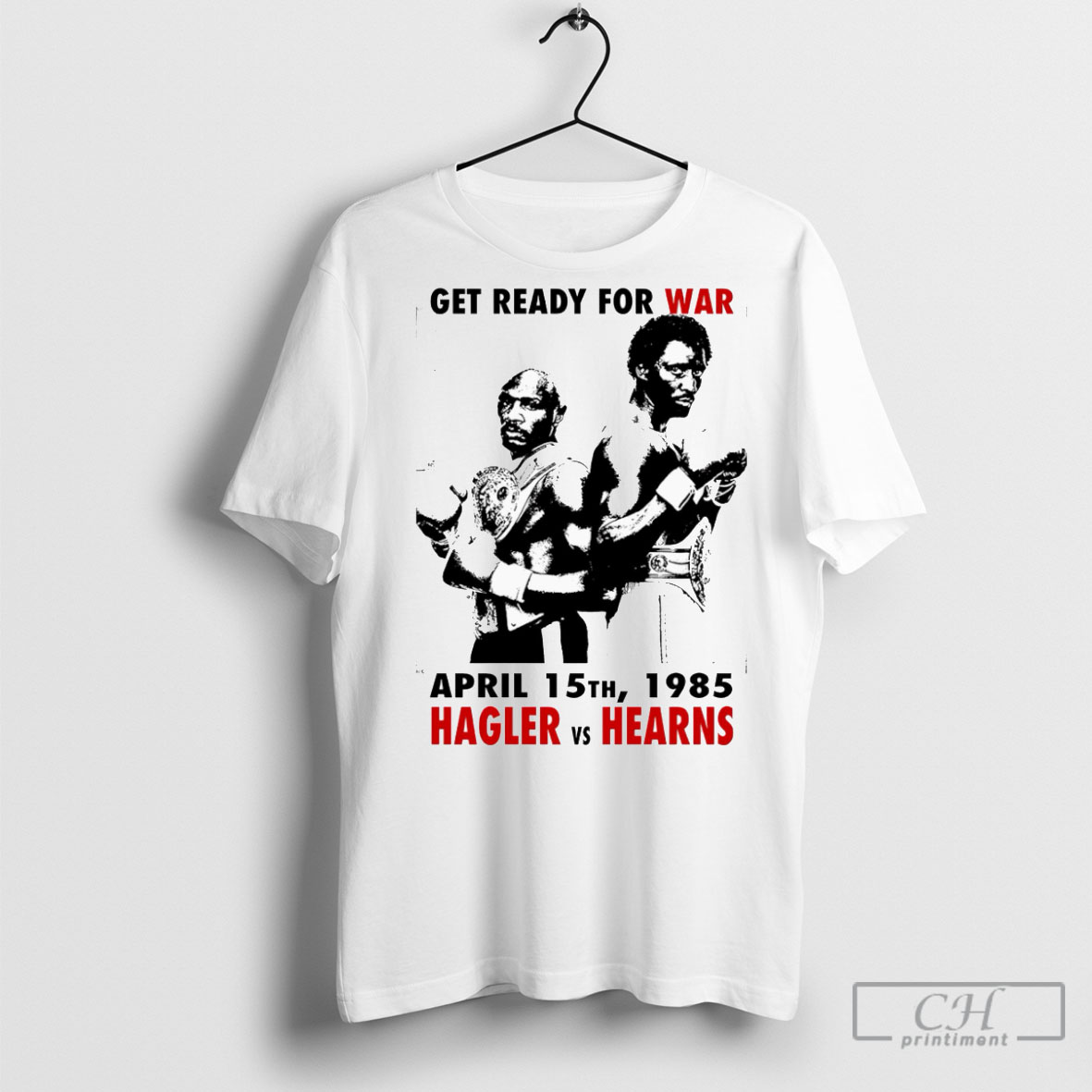 Official Get Ready For War Hagler Vs Hearns 1985 T Shirt