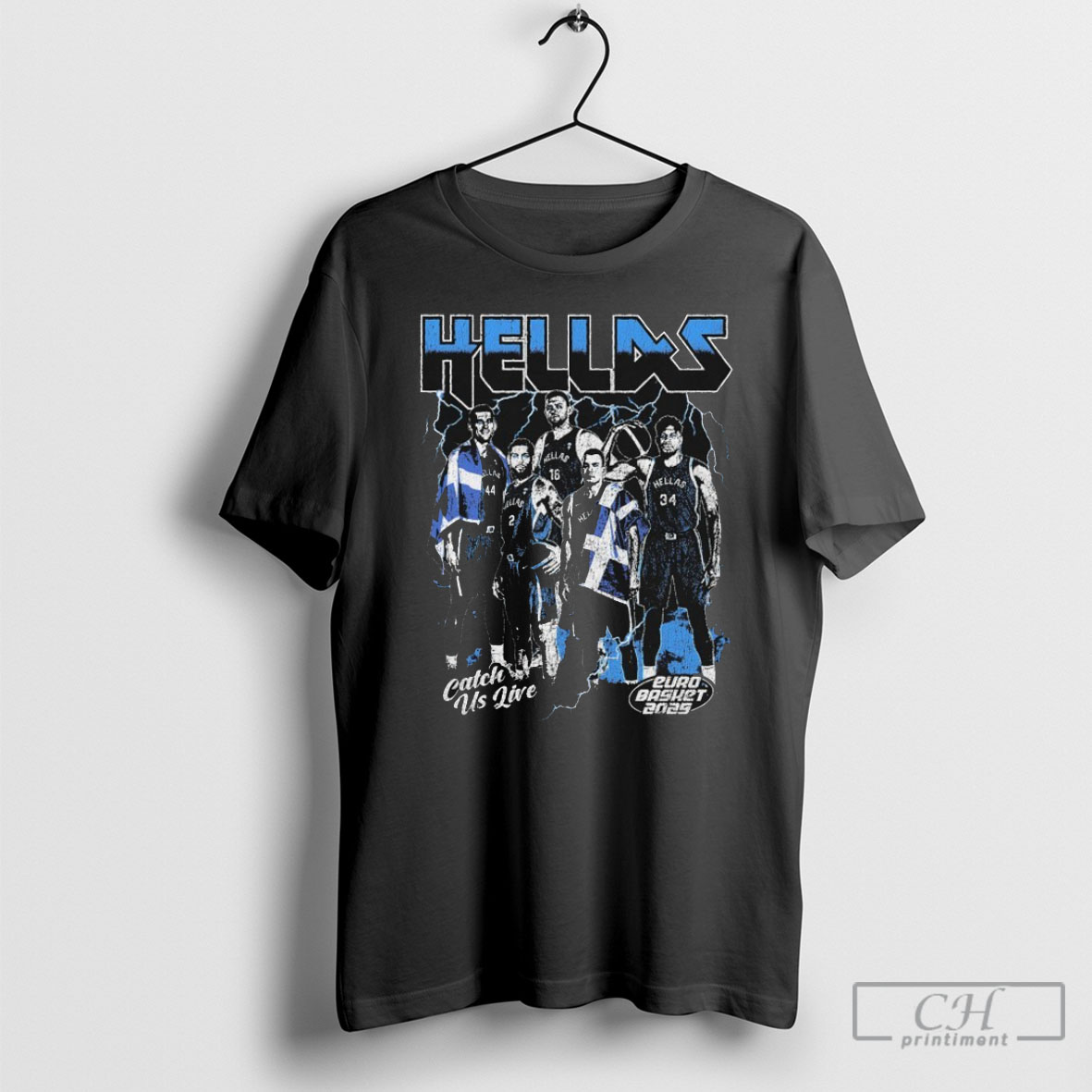 Official Greece Catch Us Live Euro Basket 2025 Shirts