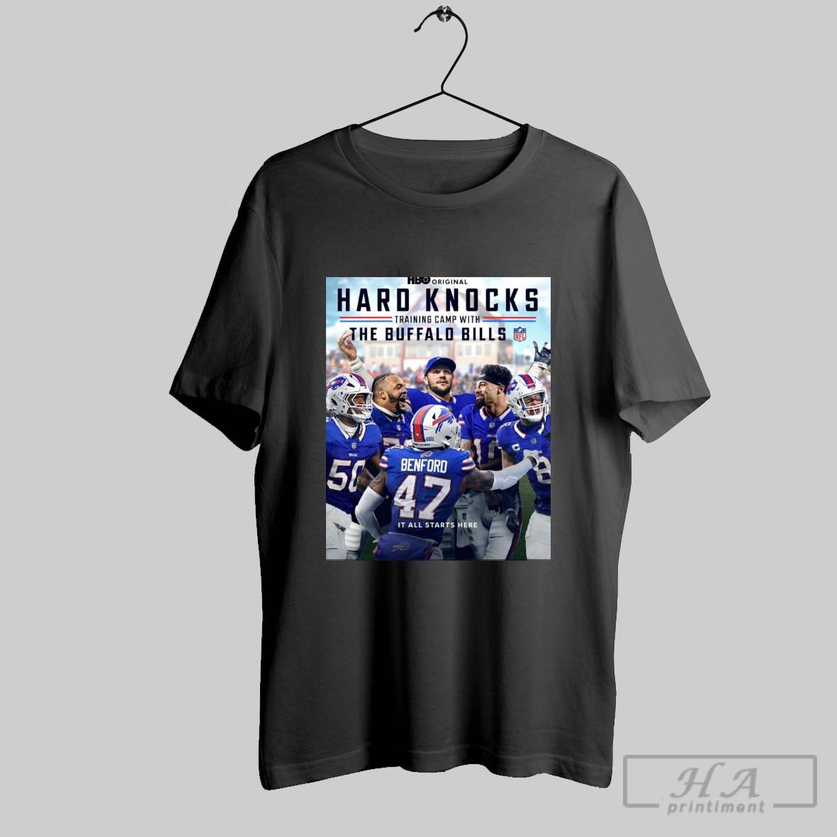 Official Hard Knocks Training Camp With The Buffalo Bills Nfl Season It All Starts Here 2025 Poster T Shirt