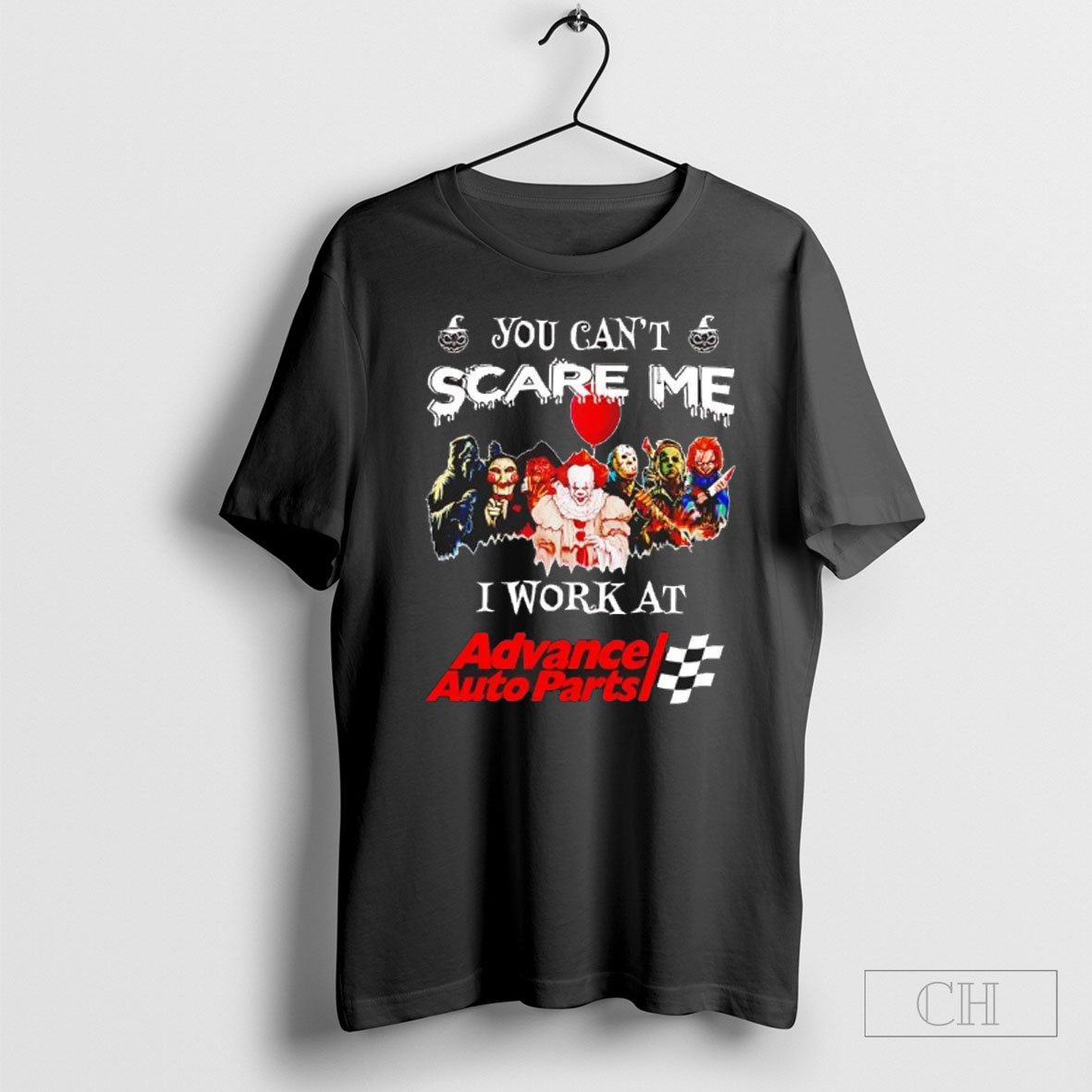 Official Horror Halloween You Cant Scare Me I Work At Advance Auto Parts Sweater Tee Shirt