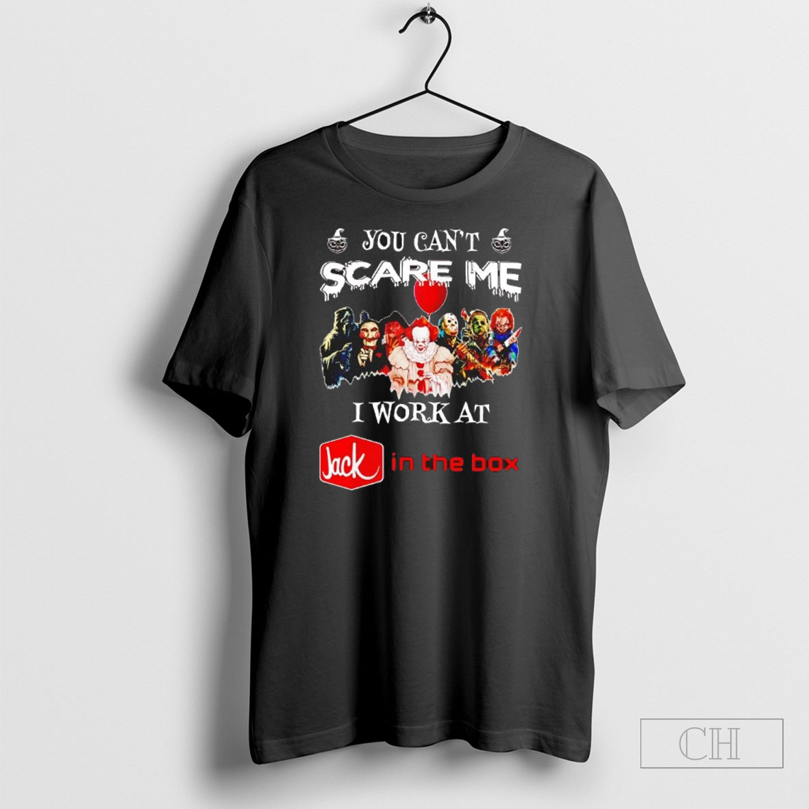 Official Horror Halloween You Cant Scare Me I Work At Jack In The Box Sweater Tee Shirt