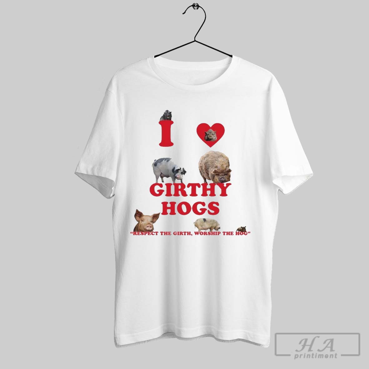 Official I Love Girthy Hogs Respect The Girth Worship The Hog Tee Shirt