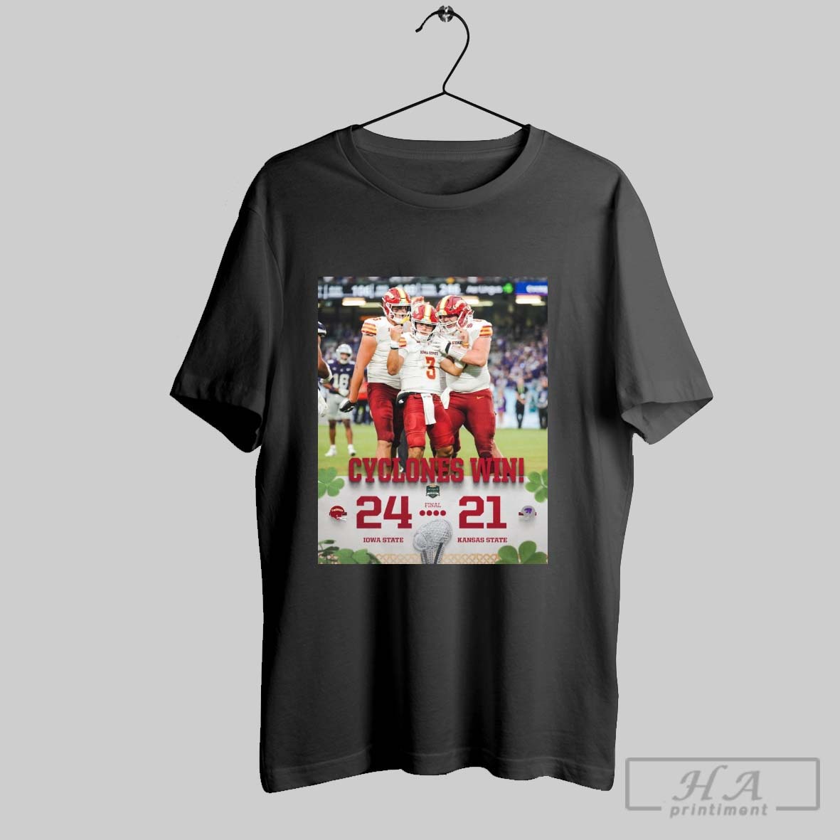 Official Iowa State Cyclones Beat The Kansas State Wildcats Final 24 21 In Dublin Ireland Poster T Shirt