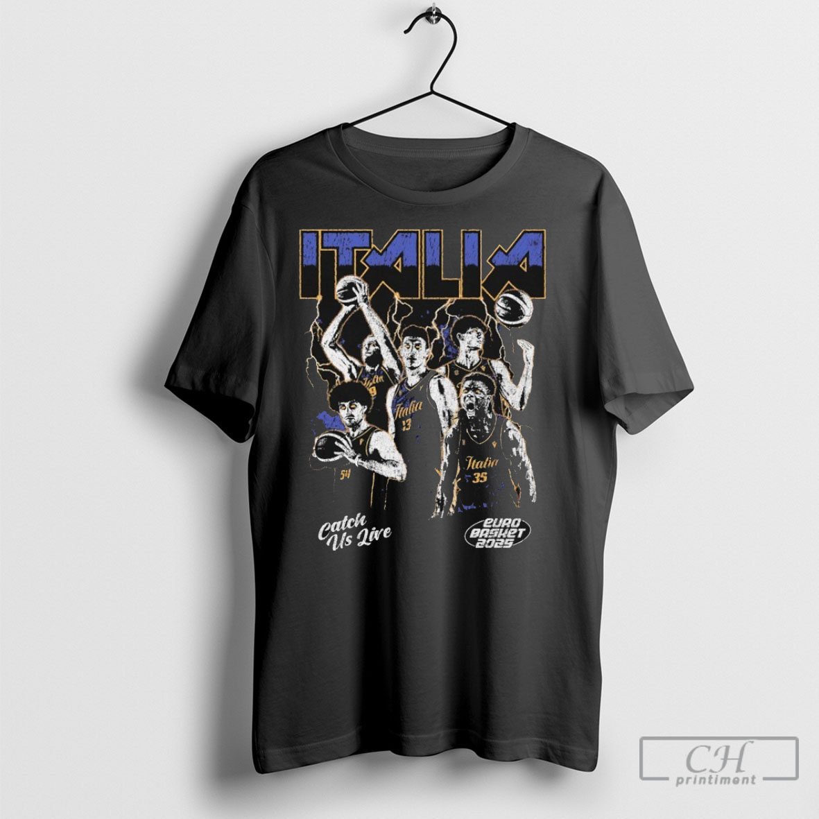 Official Italy Catch Us Live Euro Basket 2025 Shirts