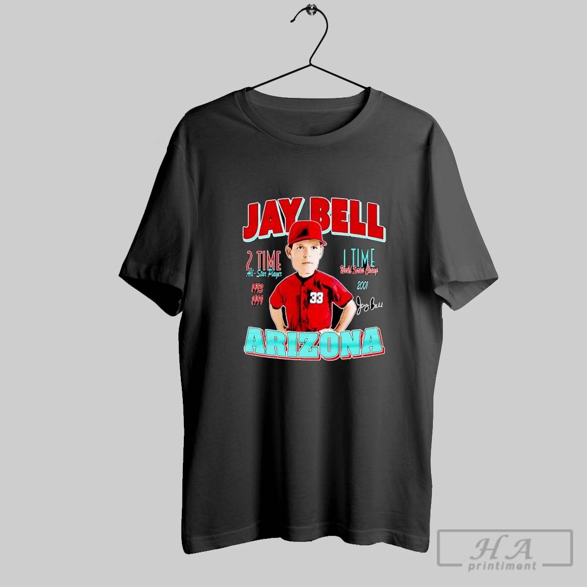 Official Jay Bell Arizona Comic 2 Time All Star Player Tee Shirt