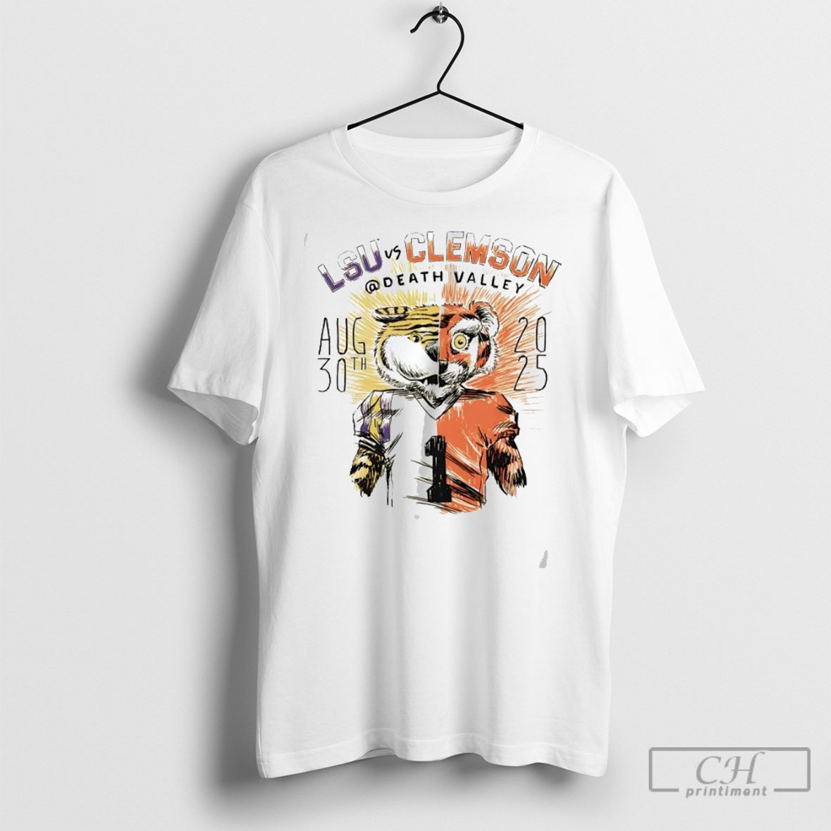Official Lsu Tigers Vs Clemson Tigers Game Day 2025 Death Valley Sweater Tee Shirt