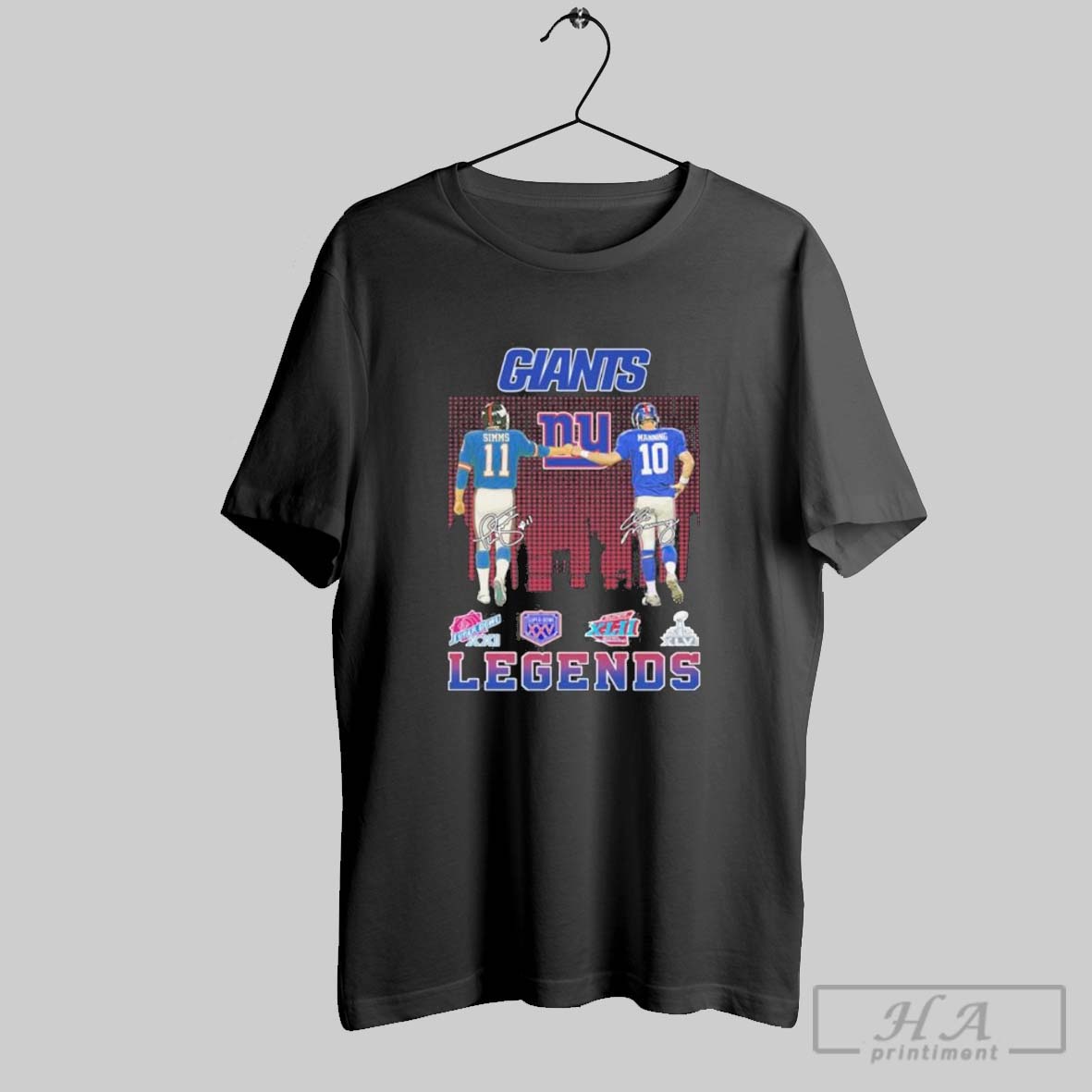 Official Legends Phil Simms And Eli Manning Ny Giants Shirt