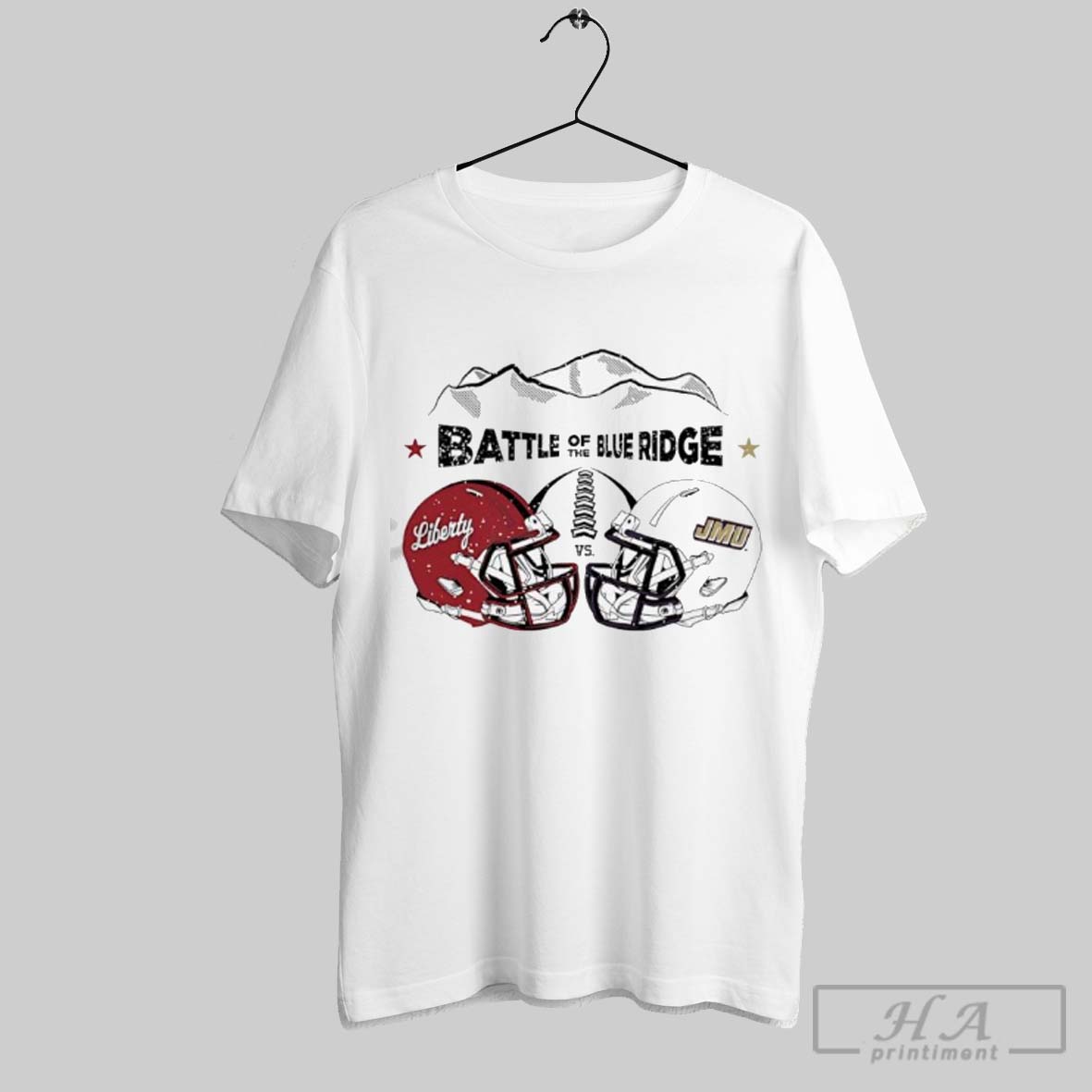 Official Liberty University Vs James Madison University Battle Of The Blue Ridge Tee Shirt