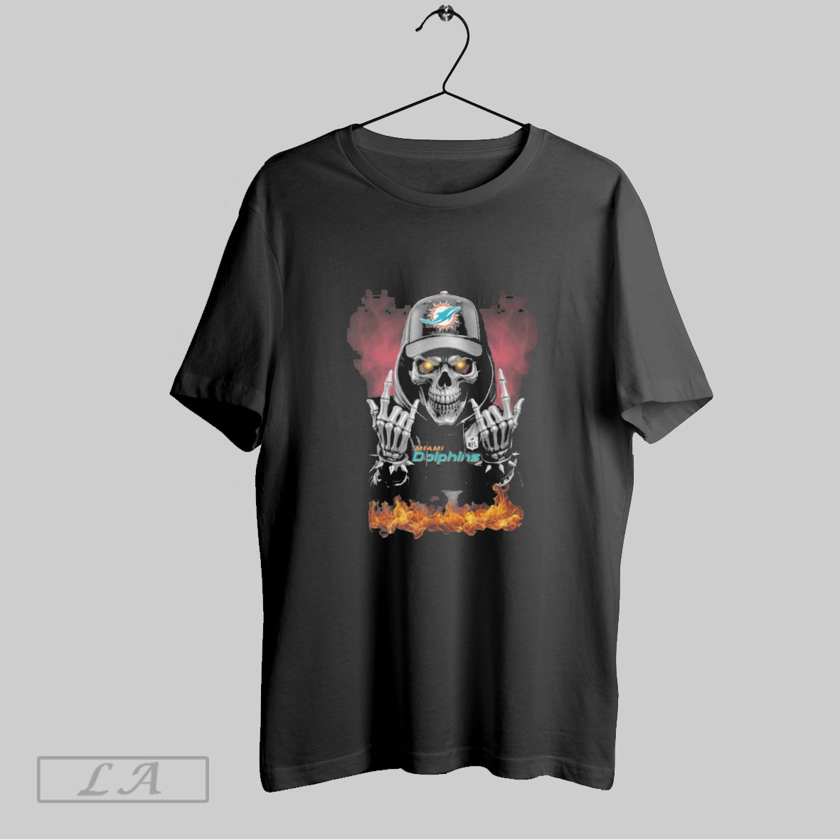Official Miami Dolphins Skull Hand Fire Shirt Sweatshirt