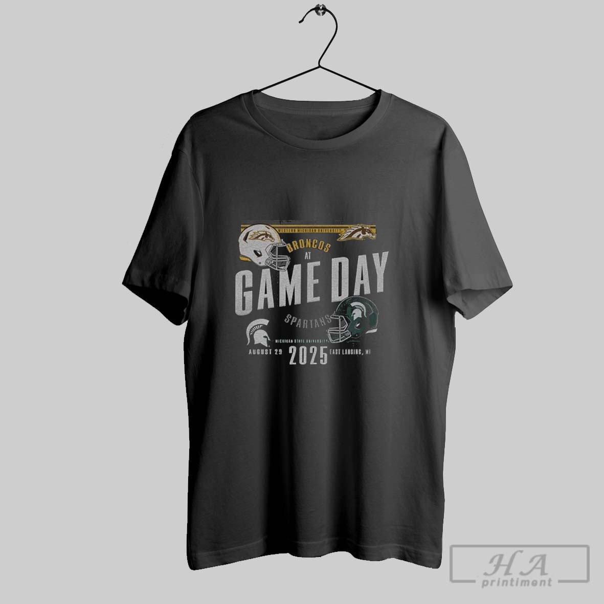 Official Michigan State Spartans Vs Western Michigan Broncos 2025 Gameday Football Shirt