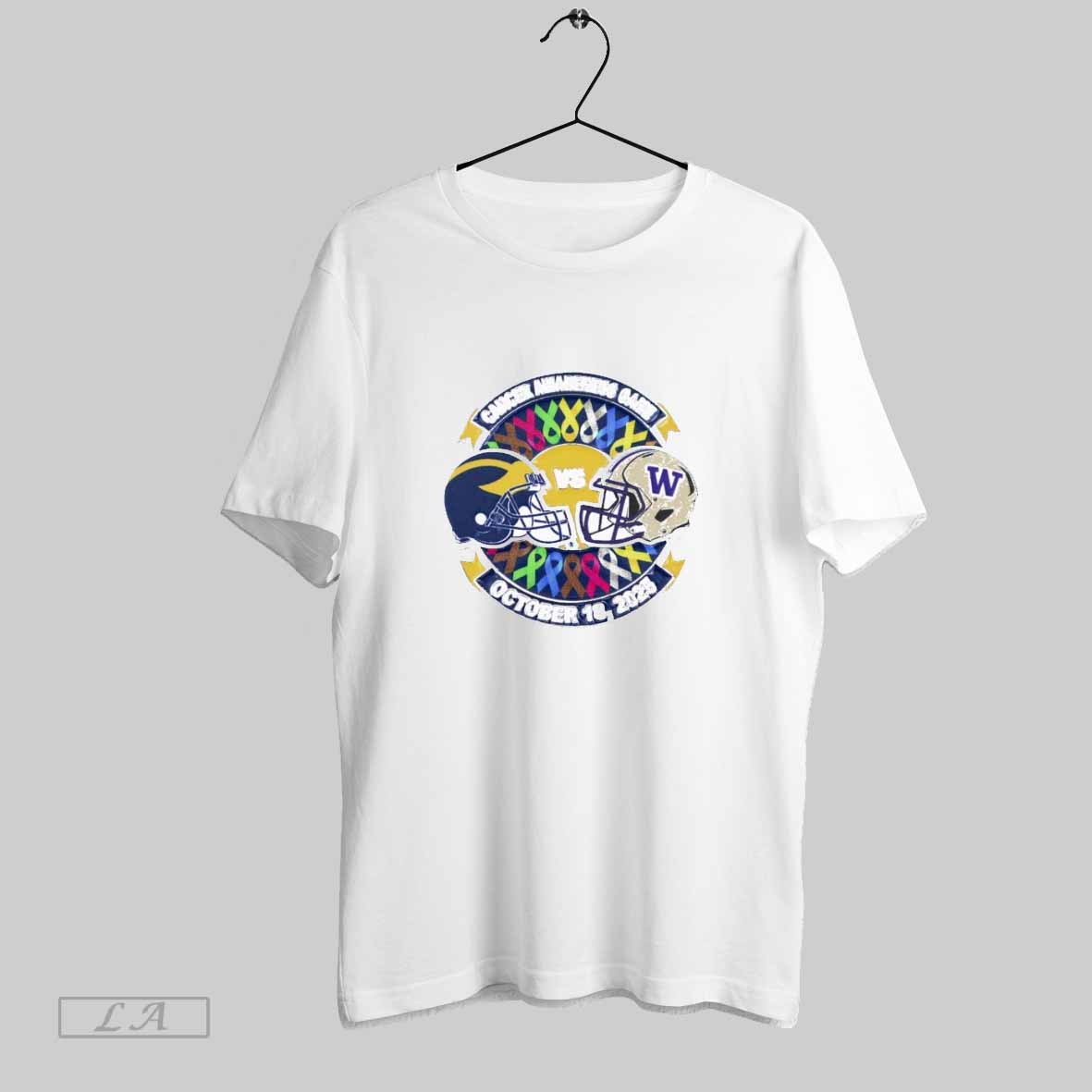 Official Michigan Vs Washington October 18 2025 Cancer Awareness Game Shirt