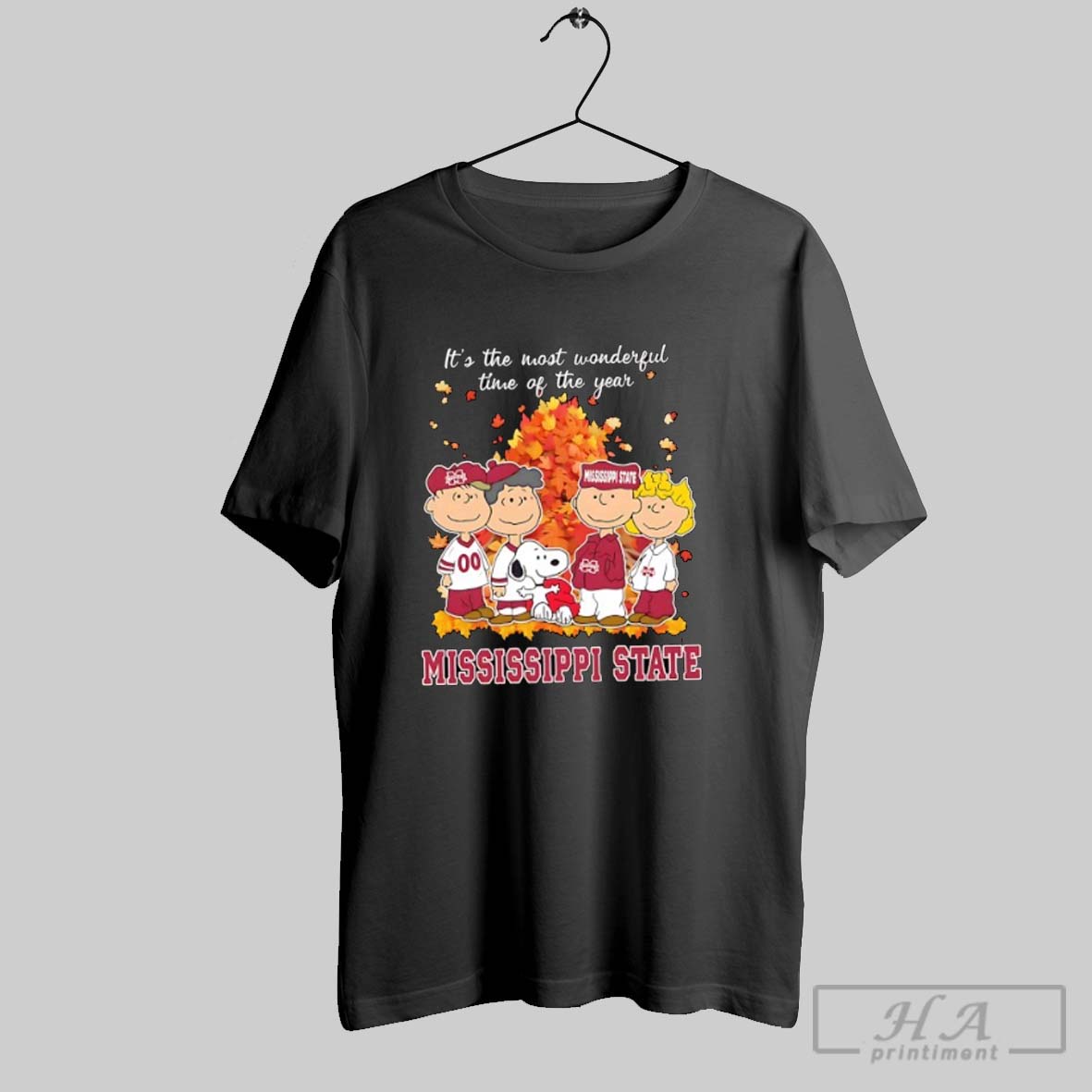 Official Mississippi State Bulldogs Peanuts Its The Most Wonderful Time Of The Year Tee Shirt